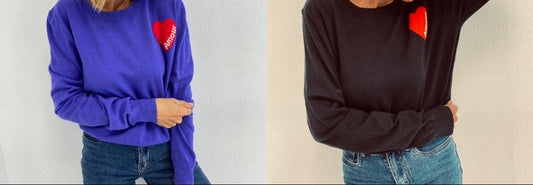 Pull Noir Amour - ROMI