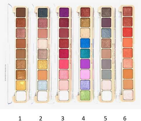 PALETTE YEUX - FARDS A PAUPIÈRES GALAXY SHINE - LOT DE 6 TEINTES DIFFERENTES