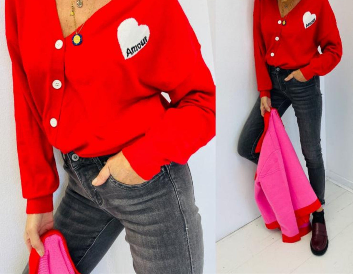 Gilet rouge Amour Venise