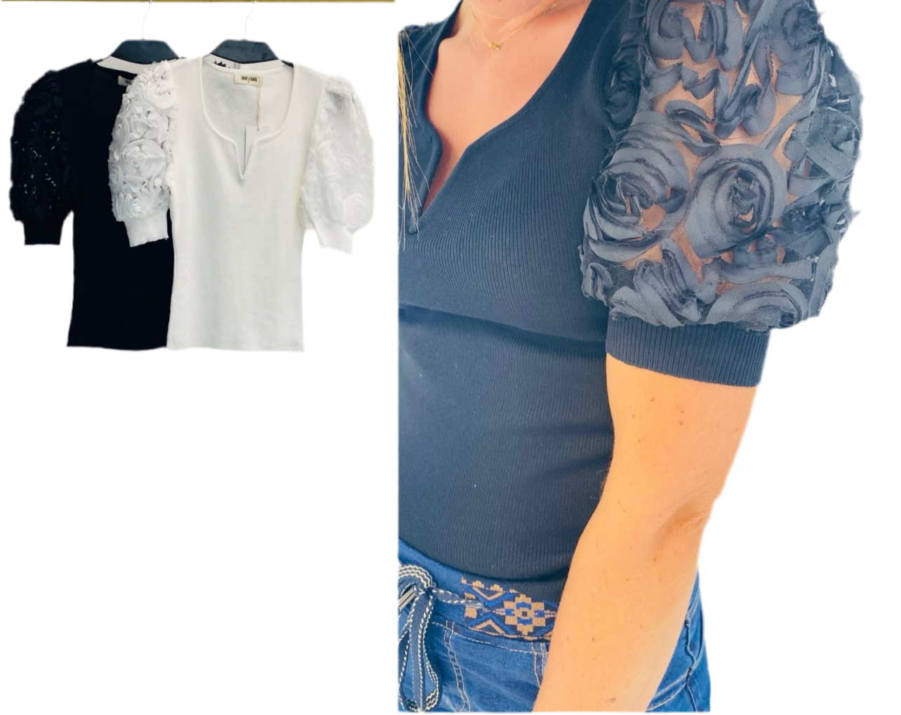 TOP BI MATIERE AVEC TULLE - SELMA