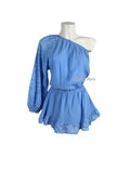 Combishort jupe bleu