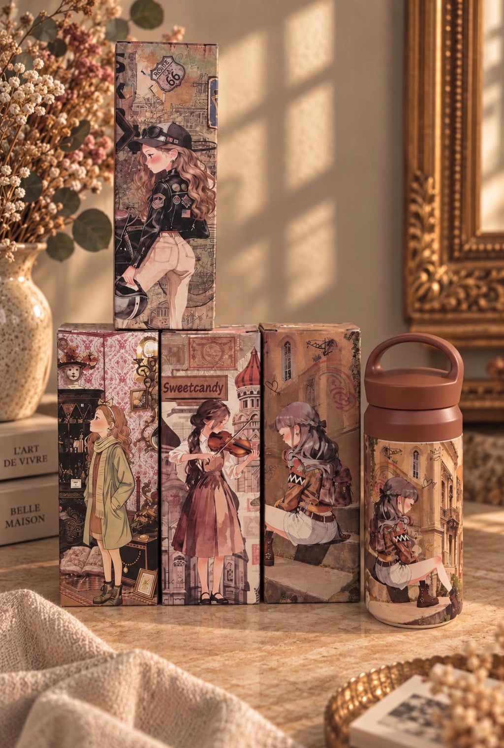 Gourdes illustrées femme