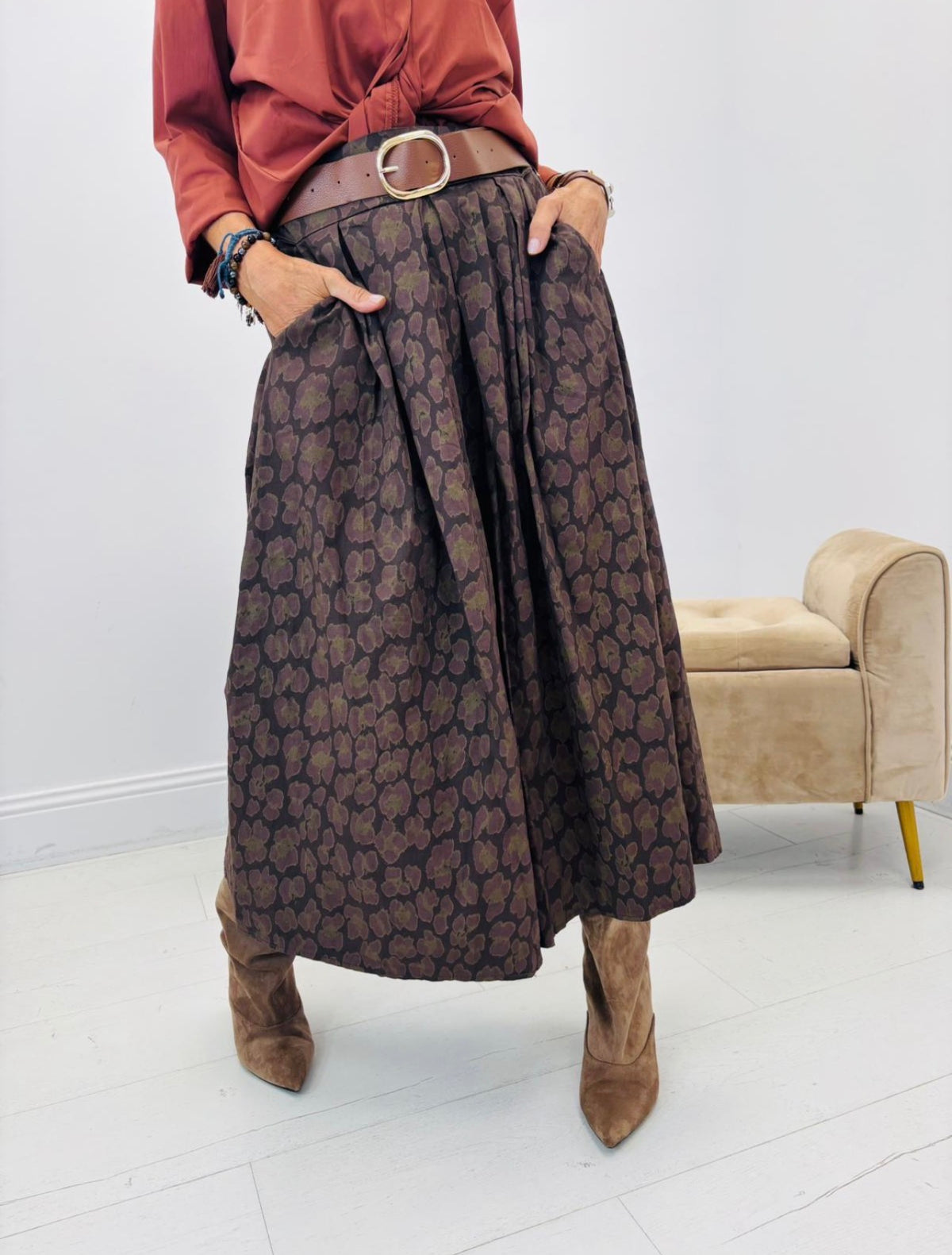 Jupe midi imprimée femme GIULIA Maison Azel