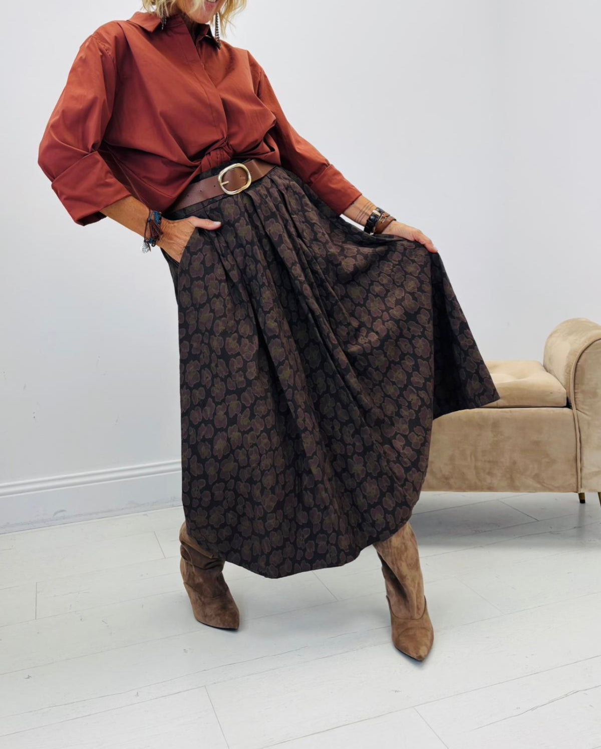 Jupe midi imprimée femme GIULIA