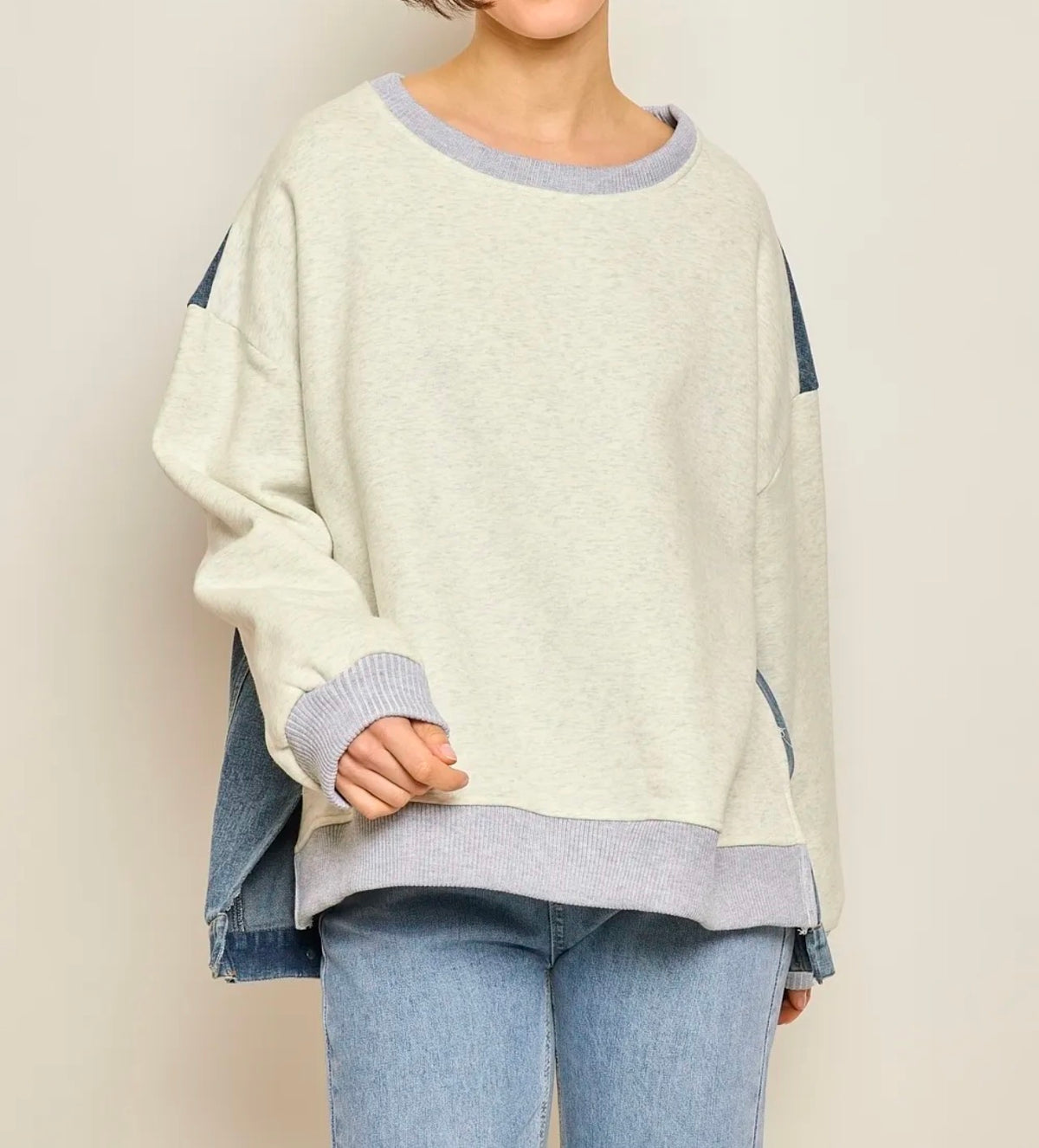Sweat bi-matière Majorelle Maison Azel - vue 1